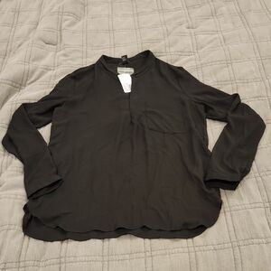 Forever 21 Elegant Black Long Sleeve Blouse Size M, New With Tags!